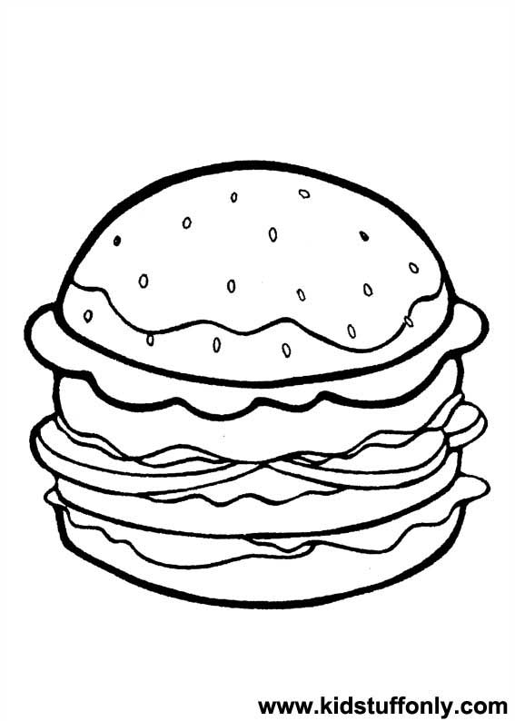 567x794 Cheeseburger Coloring Pages Printable