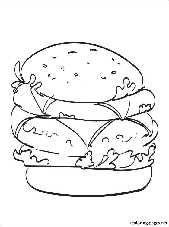 560x750 Double Cheeseburger Coloring Page Coloring Pages