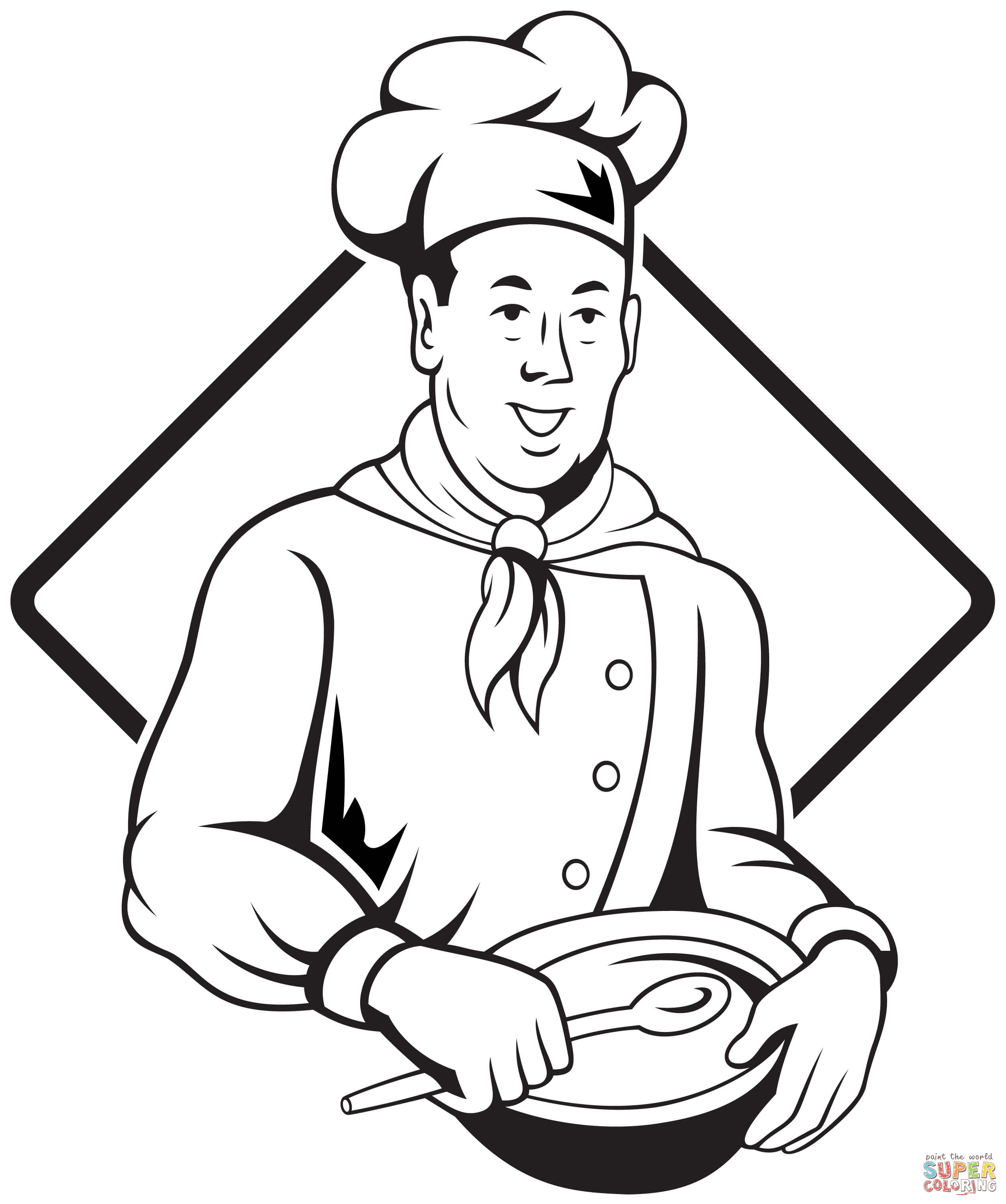 2528x3024 Chef Coloring Page Italian Pizza Free Printable Pages