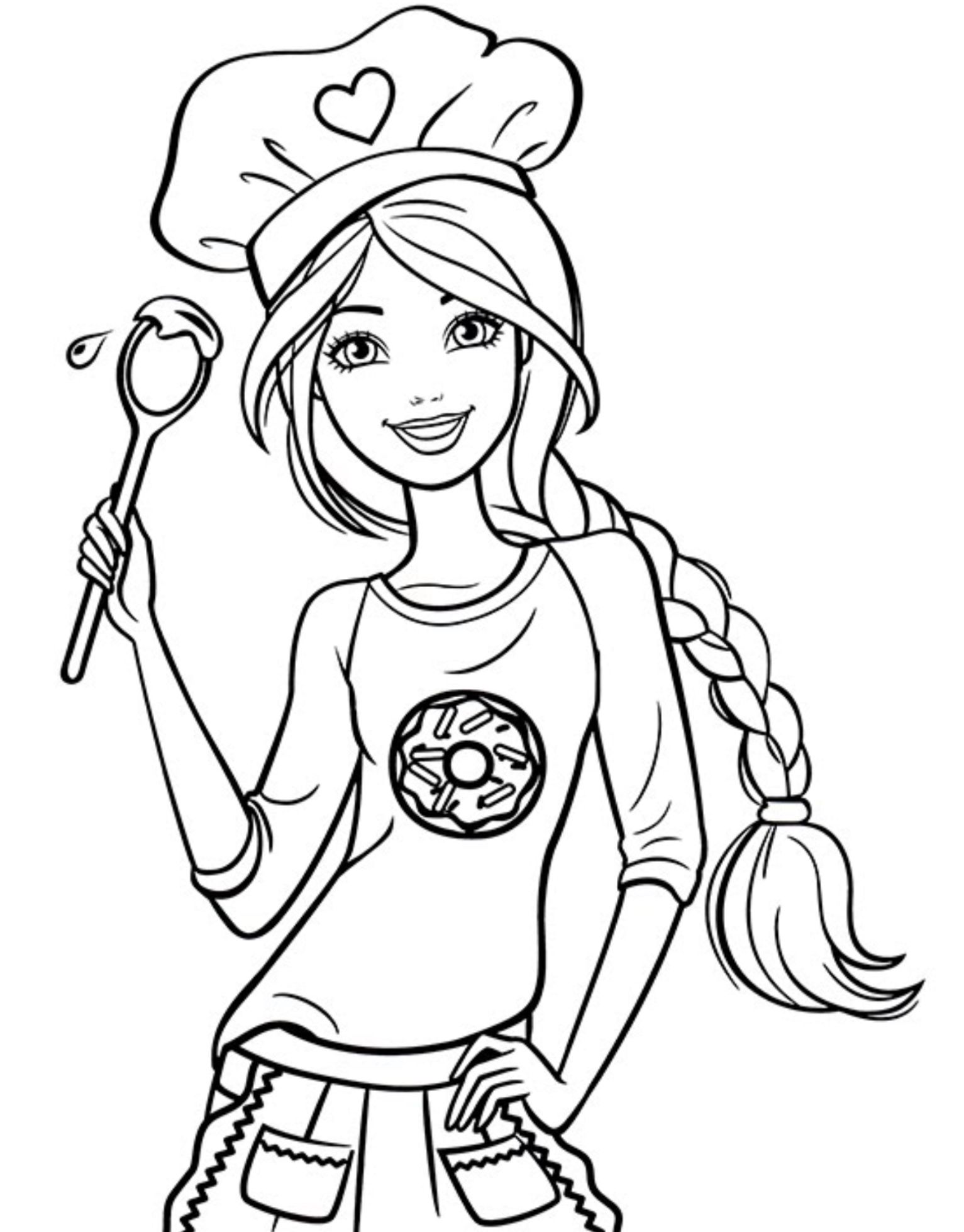 1533x1958 Chef Barbie Coloring Page Dylans Bday Ideas Barbie