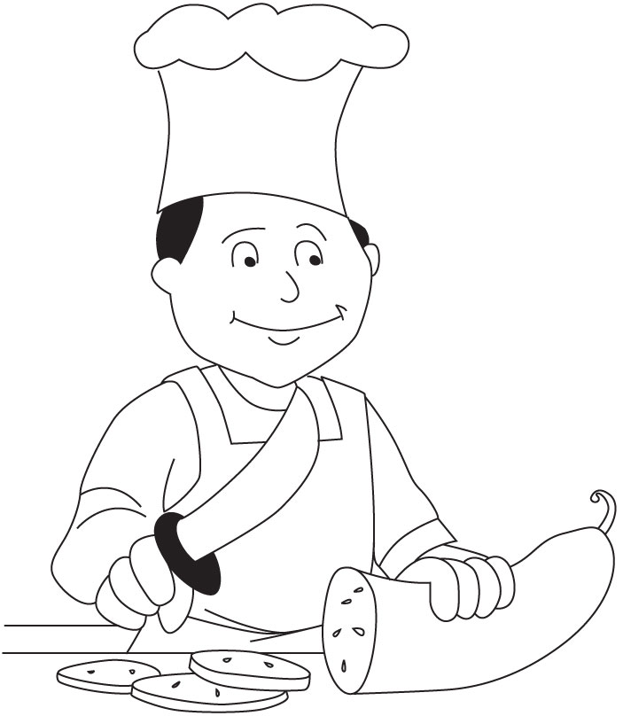 703x808 Chef Coloring Page