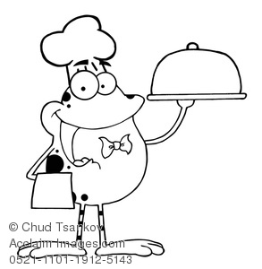 293x300 Clipart Image Of Animal Coloring Page Of A Frog Wearing A Chef'S