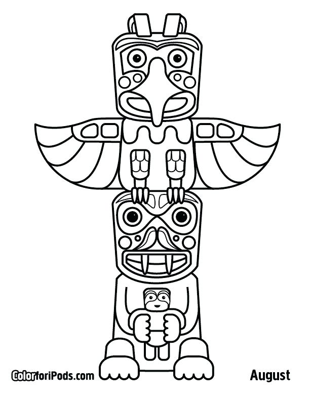 612x792 Cherokee Indian Coloring Pages Native Totem Pole Coloring Pages