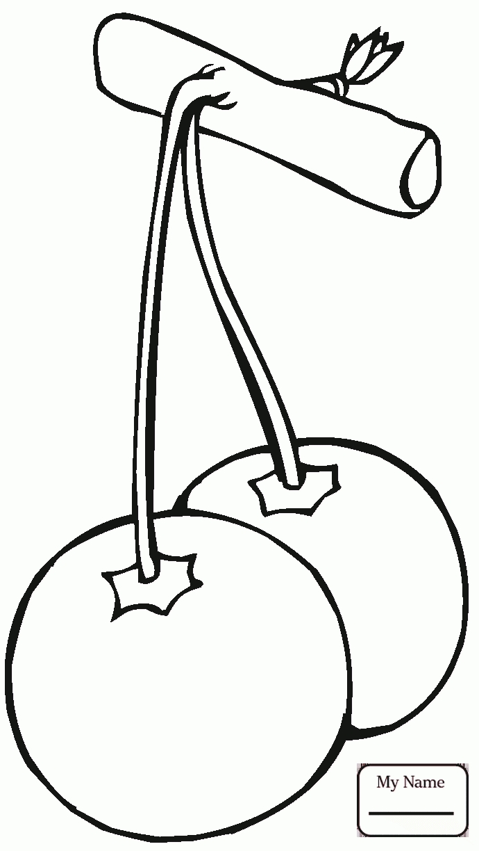 690x1224 Awesome Cherries Coloring Pages Design Printable Coloring Sheet