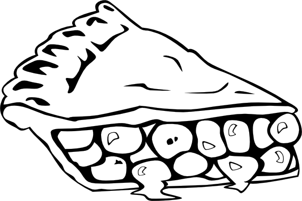 594x397 Cherry Pie (B And W) Clip Art