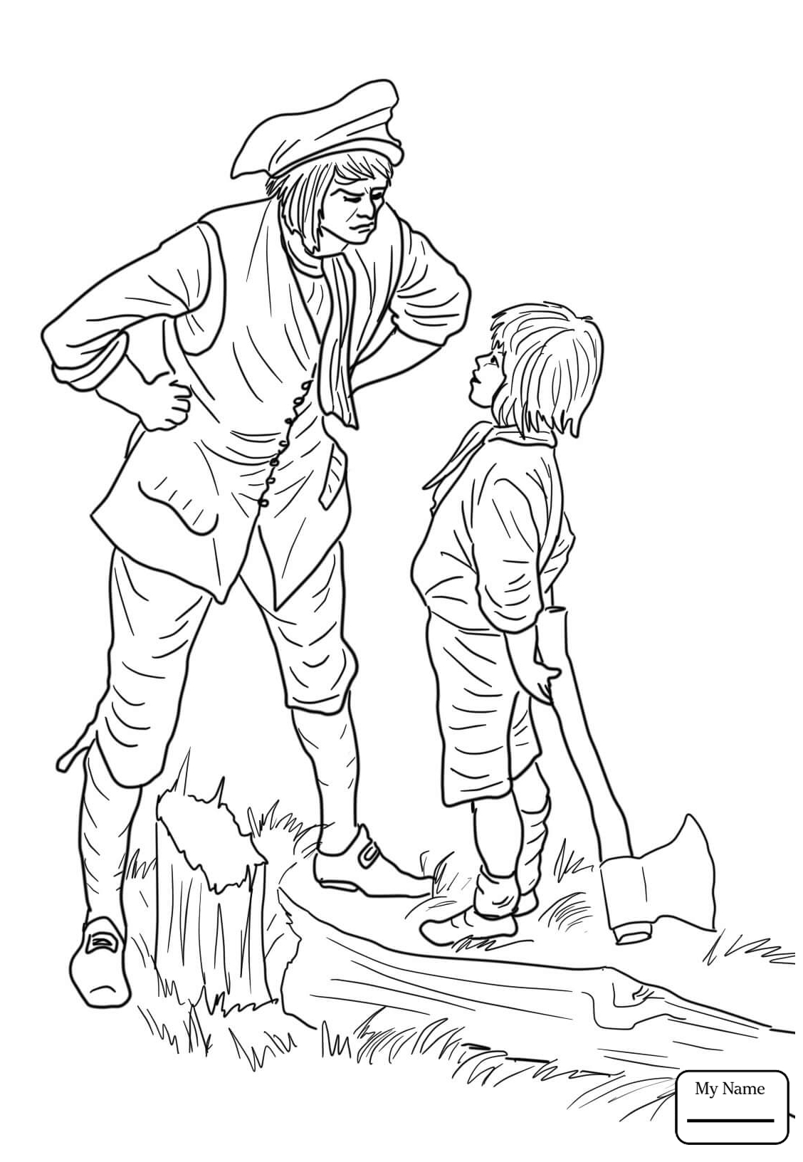 1128x1632 Free Coloring Pages George Washington Cherry Tree Printable