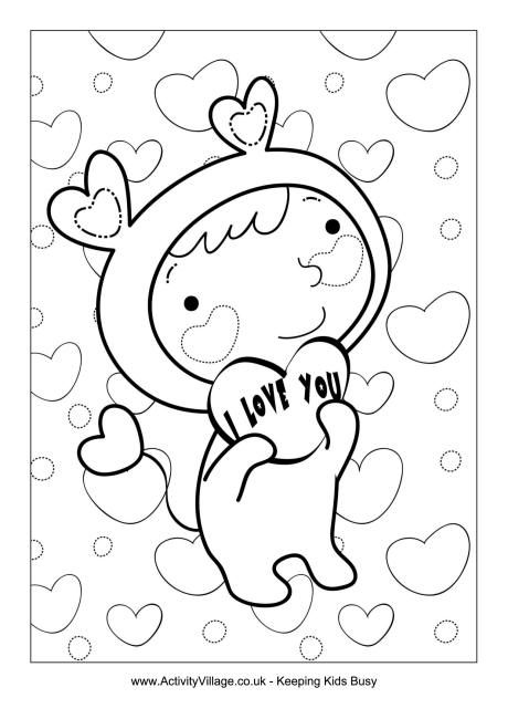460x650 I Love You Cherub Colouring Page Coloring Pages