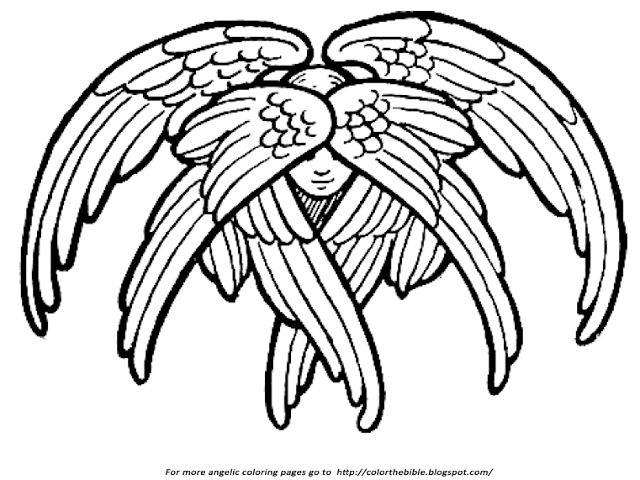 640x480 Six Winged Cherubim Color The Bible Lineart Angels