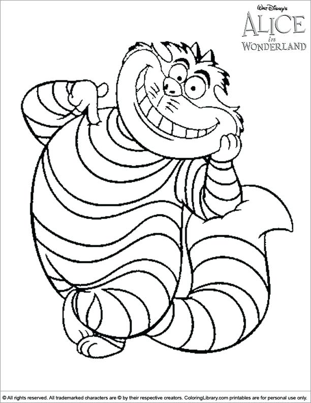 612x792 Cheshire Cat Coloring Pages In Wonderland Coloring Page Cheshire