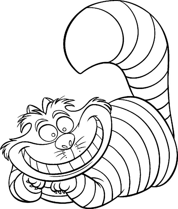 600x705 Alice In Wonderland Character Cheshire Cat Coloring Page