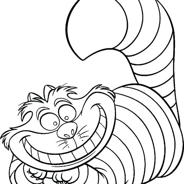 600x600 Cheshire Cat Coloring Page