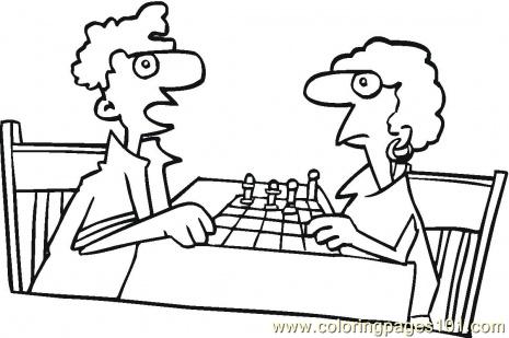 465x309 Playing Chess Coloring Page