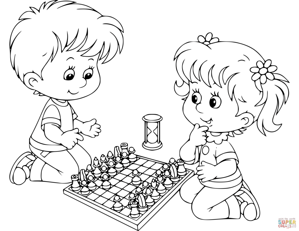 Chess Pieces Coloring Pages