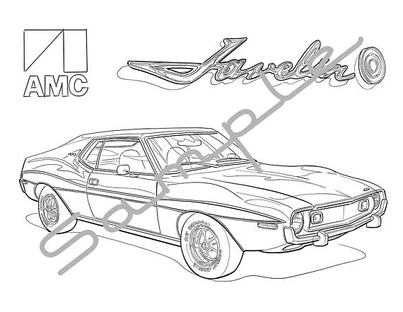 570x441 1971 Amc Javelin Amx Adult Coloring Page Printable Coloring