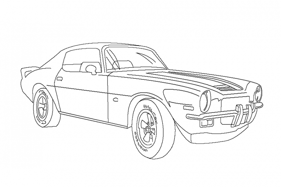 900x600 Classic Chevrolet Car Camaro American Muscle Coloring Sheet