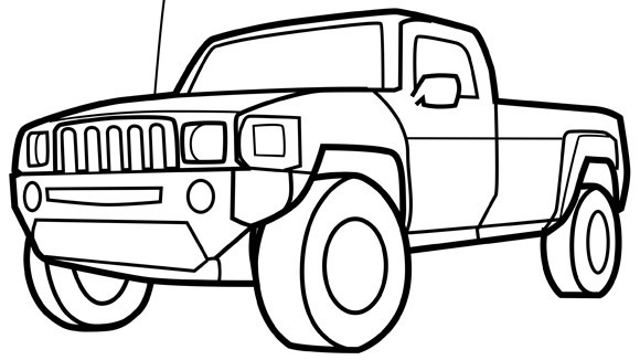 580x326 Lofty Design Ideas Pickup Truck Coloring Pages Chevy Dodge