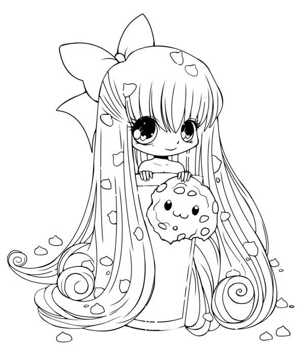 600x710 Coloring Pagepretty Chibi Coloring Page Cute Cookie Drawing Chibi
