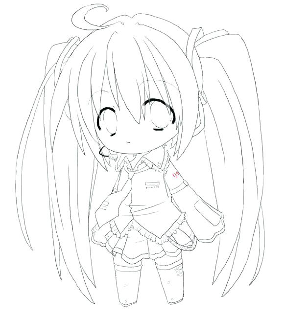 580x650 Anime Girl Coloring Page Chibi
