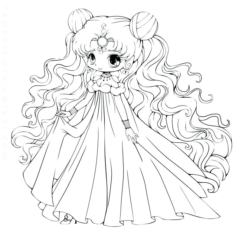 800x769 Cute Chibi Coloring Pages Anime Animals Princess Girl Colouring