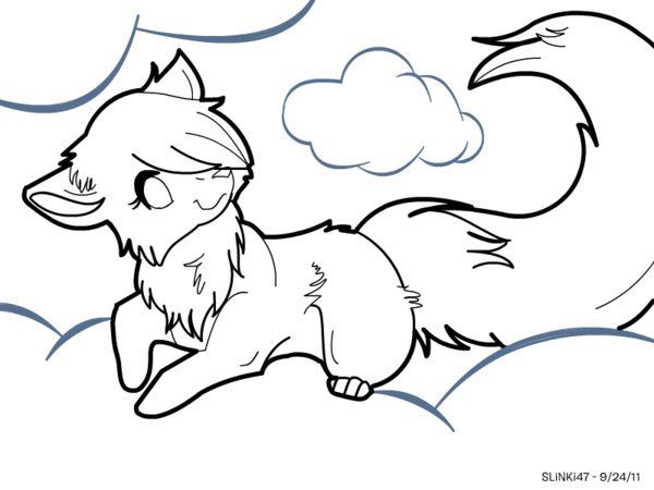 600x450 Chibi Wolf Print And Color! 600 450 Q50.jpg Coloring