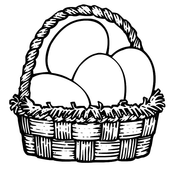 600x600 Chicken Egg In A Basket Coloring Pages