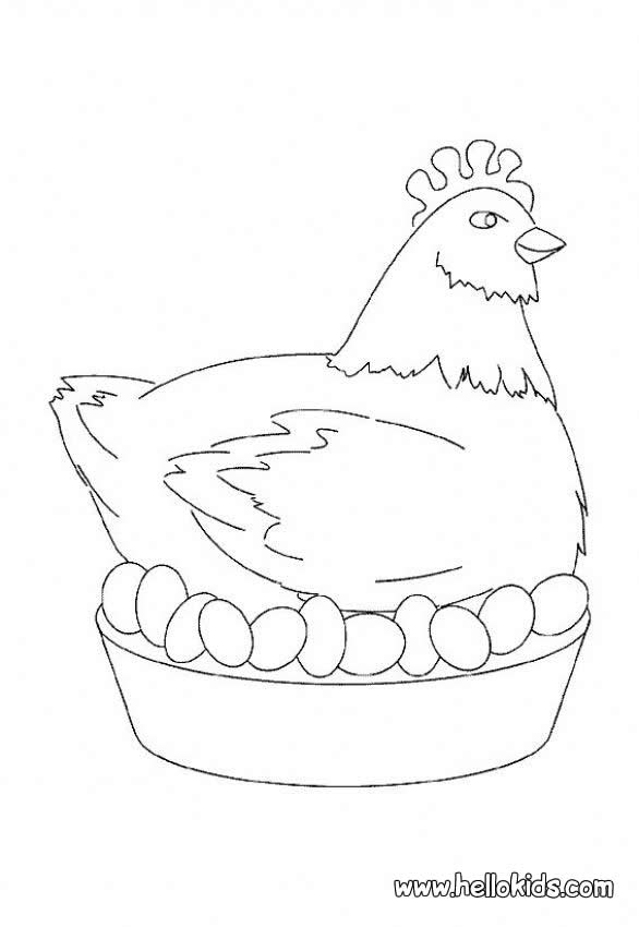 586x850 Easter Chicken Coloring Pages