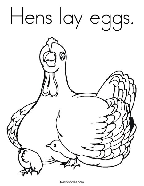 468x605 Hens Lay Eggs Coloring Page
