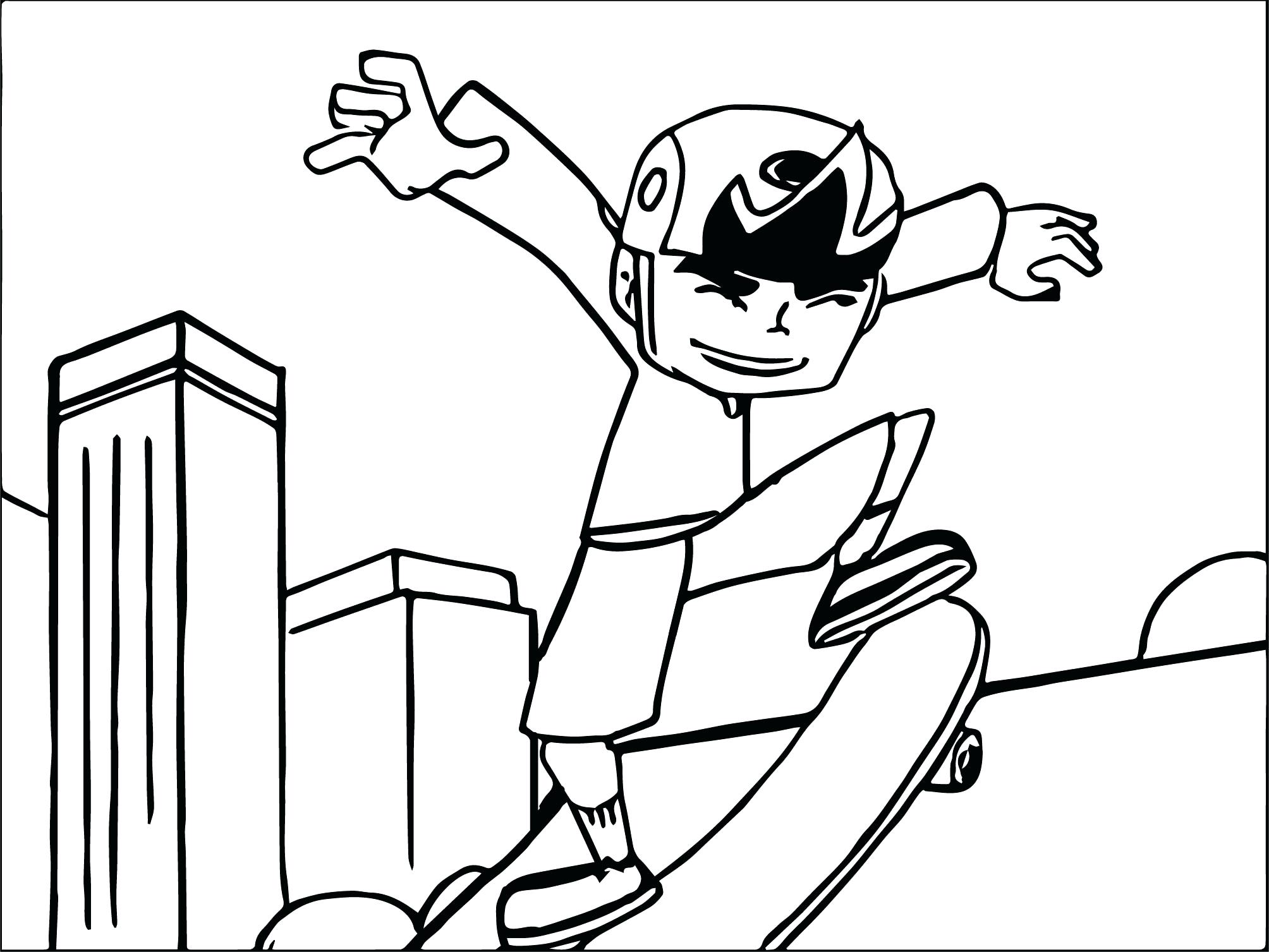 2008x1507 Coloring Pages For Kids Skateboard Boy Dragon Long Page Drawing