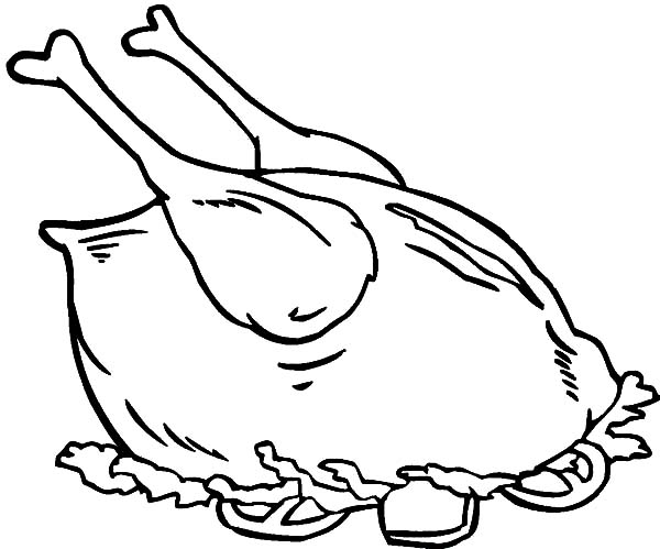 600x499 Cooking Complete Chicken And Drumstick Coloring Pages