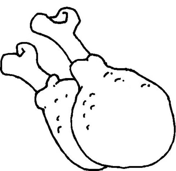 600x581 Double Chicken Drumstick Coloring Pages