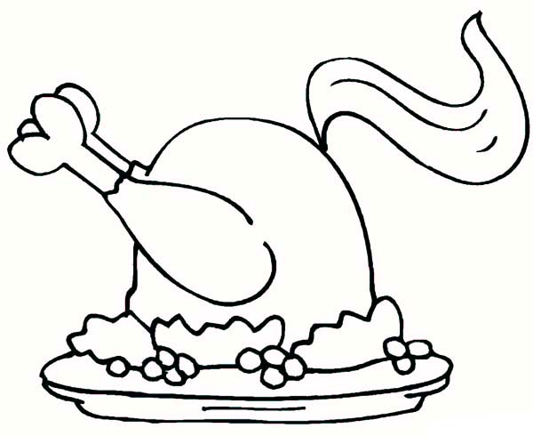 600x490 Steady Food Chicken With Chicken Drumstick Coloring Pages