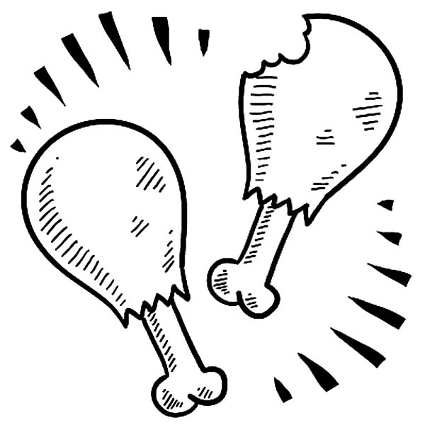 600x600 Twin Drumstick Fried Chicken Coloring Pages Twin Drumstick Fried