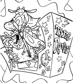 236x268 Cow Amp Chicken Playing Games Cow Amp Chicken Coloring Pages