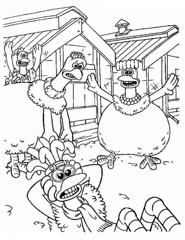 600x778 All Chicken Freak Out In Chicken Run Coloring Pages Batch Coloring