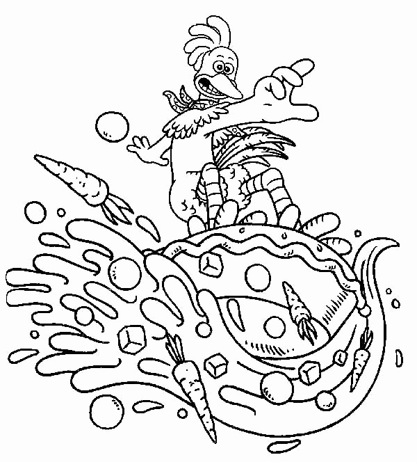600x664 Rocky Rhodes Surfing With Carrot Container In Chicken Run Coloring