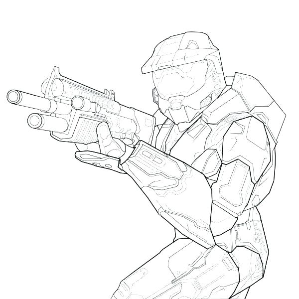 600x600 Coloring Halo Master Chief Coloring Pages