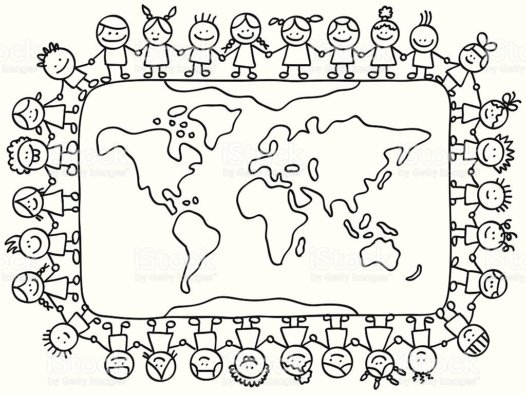 1024x767 Drawn Child The World Clipart Black And White