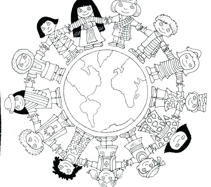 678x600 Around The World Coloring Pages Children Around The World Coloring