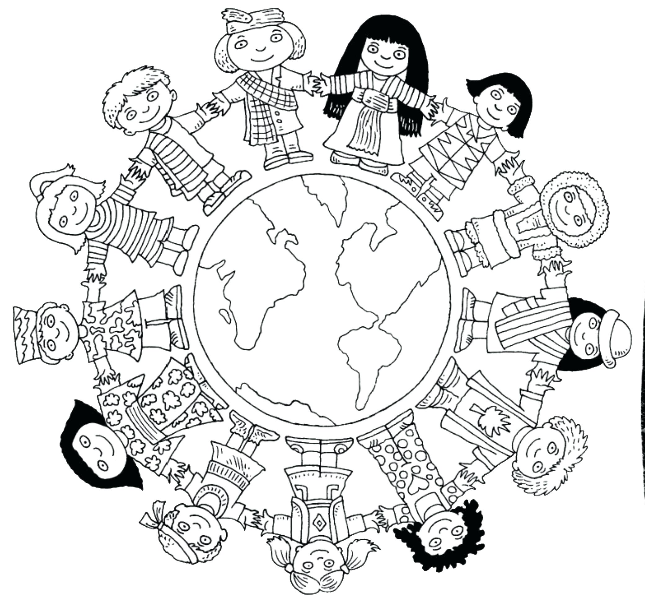 2080x1984 Liberal Children Around The World Coloring Page Chinese