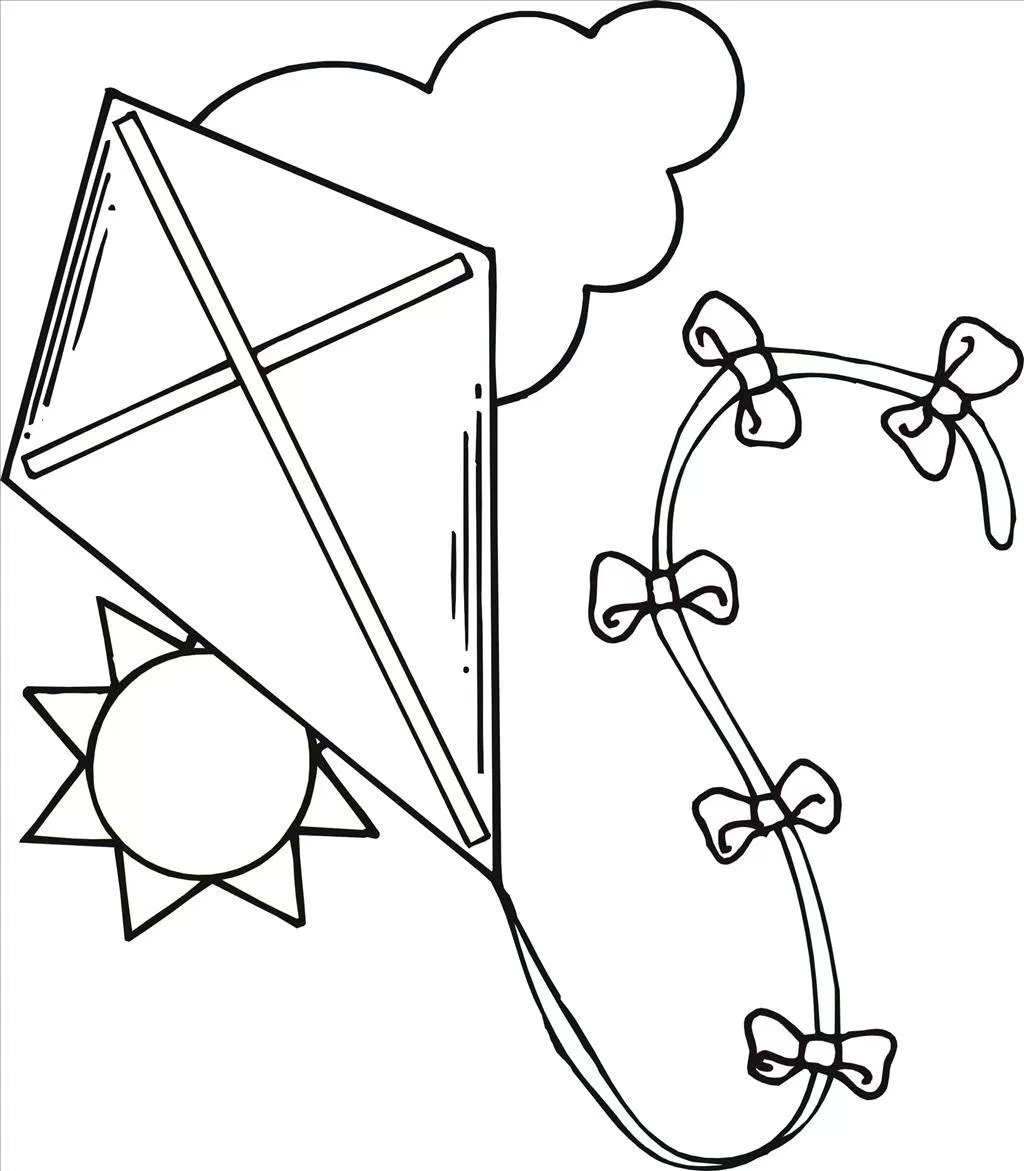 1024x1171 Kite Coloring Page Lovely Pages Of Child Flying Kites