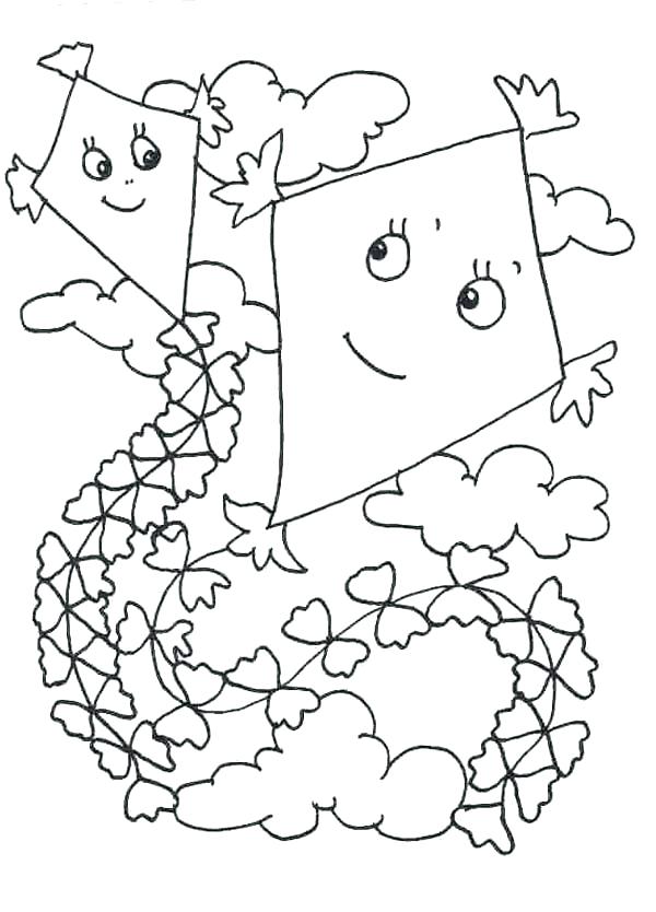 600x834 Kites Coloring Pages Kite Coloring Page As Well As Kite Two Kites