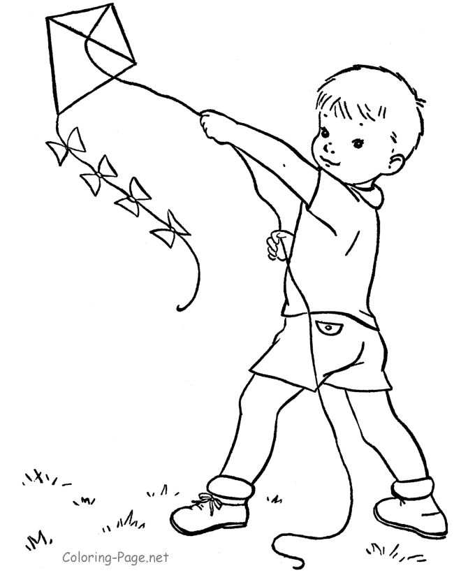 670x820 Outline Picture Of Kite Coloring Pages Of Child Flying Kites