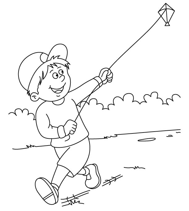 612x683 Flying Kite Coloring Page