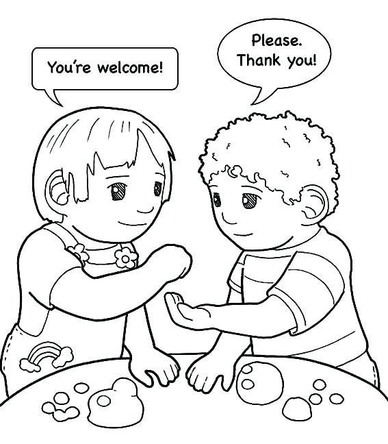 567x648 Sharing Coloring Page Children Sharing Coloring Pages Page 1