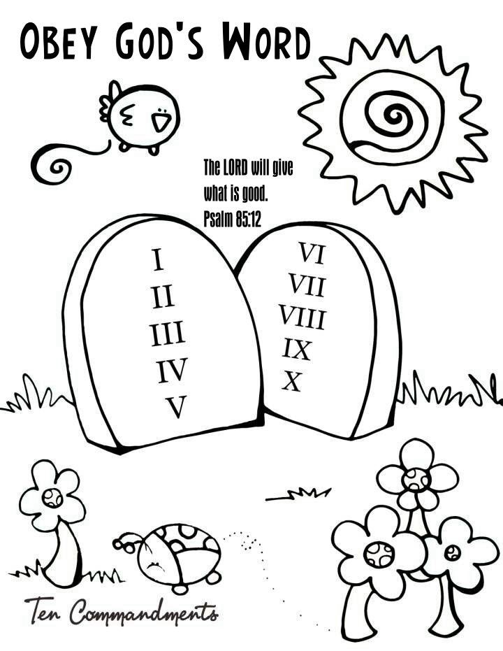 720x931 Obeying Coloring Pages 10 Commandments Peewee1949
