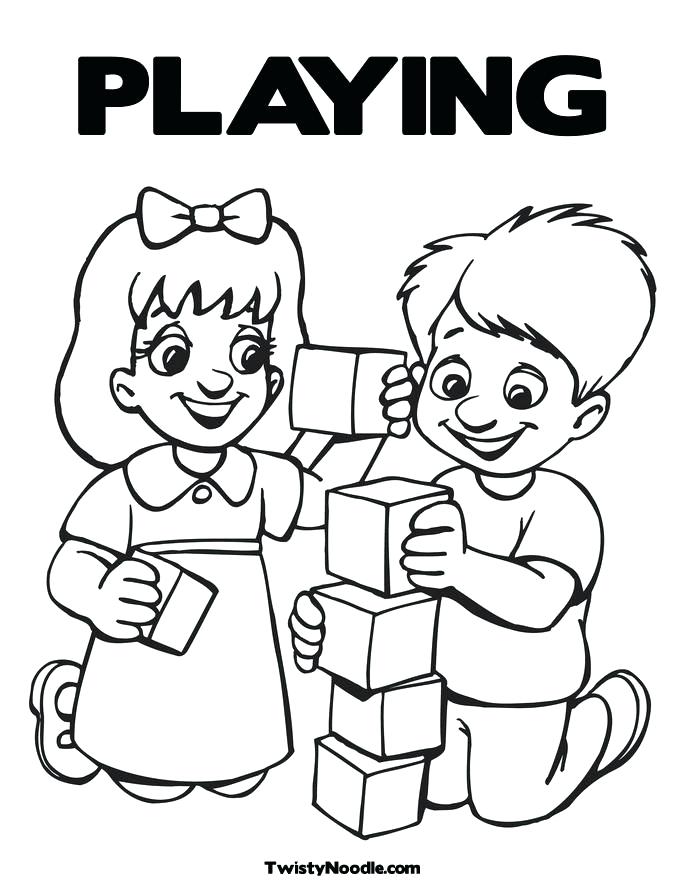 685x886 Friends Playing Coloring Pages Kids Playing Coloring Pages Home