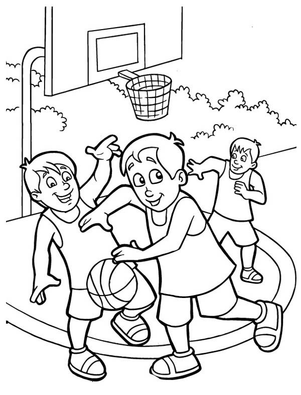 600x786 Kids Playing Coloring Pages