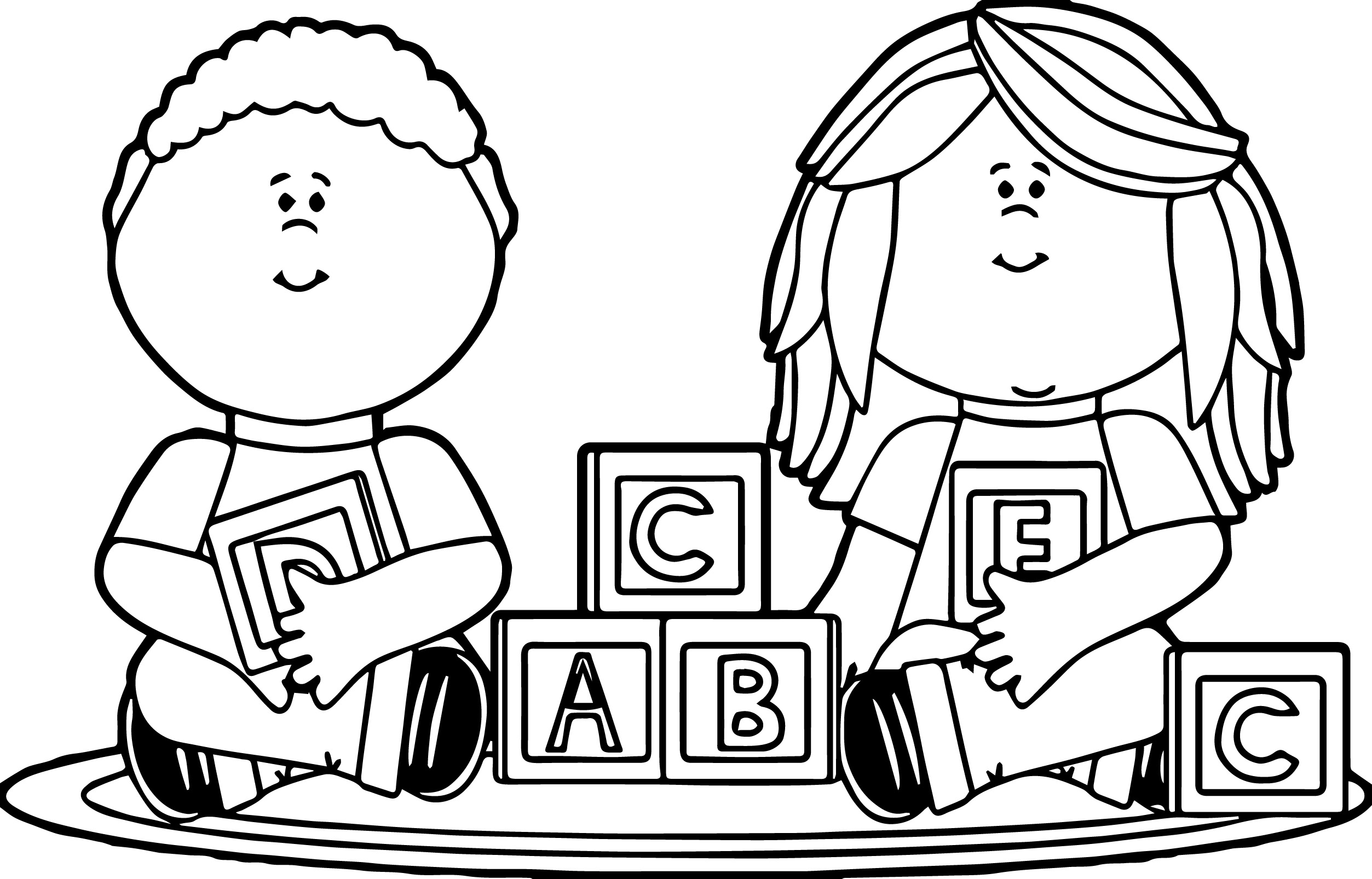 2506x1606 Kids Playing Coloring Pages Kids Playing With Blocks Kids Coloring