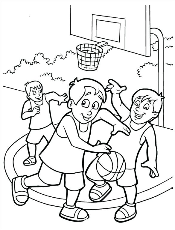 585x767 Coloring Page Kids Basketball Coloring Pages Free Word Format