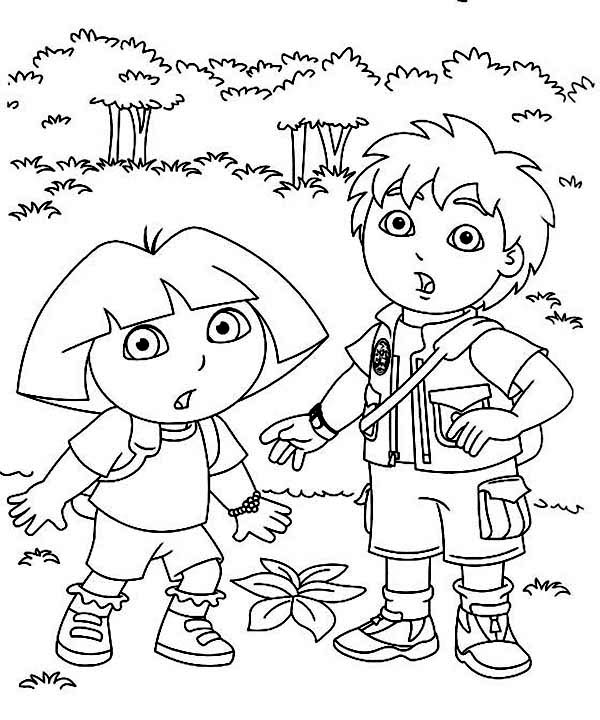 600x720 Diego And Dora The Explorer Run Coloring Page For Sweet Draw Image